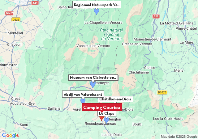 Kaart van te bezoeken steden