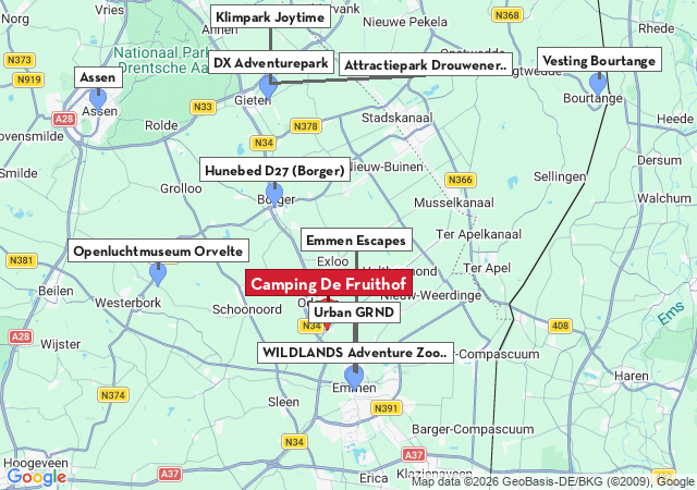 Kaart van te bezoeken steden