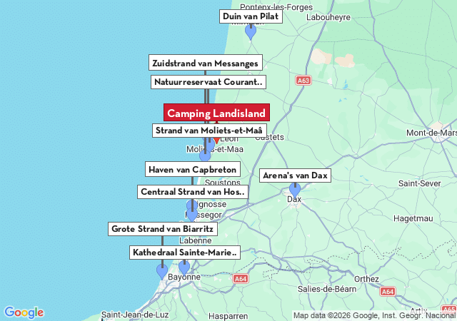 Kaart van te bezoeken steden