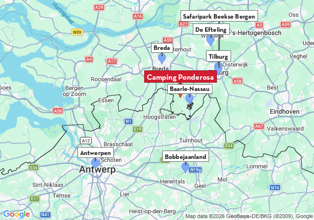 Kaart van te bezoeken steden