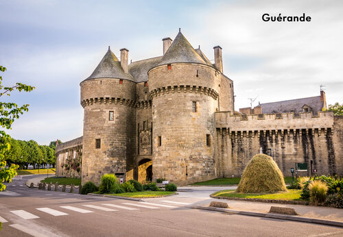 Porte Saint-Michel, versterkte ingang van de middeleeuwse stad Guérande in Loire-Atlantique.