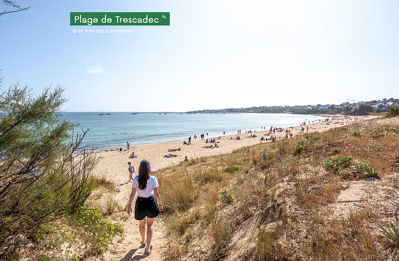 Plage de Trescadec, breed zandstrand nabij Douarnenez, Finist�re, Bretagne.