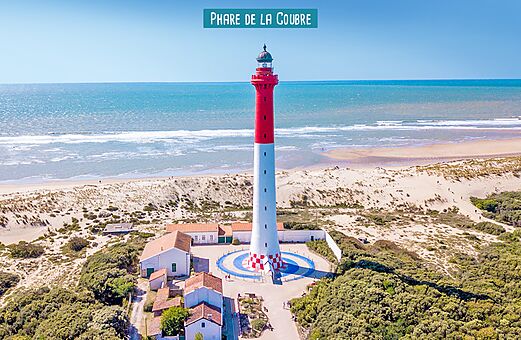 Phare de la Coubre, indrukwekkende rood-witte vuurtoren bij La Tremblade.