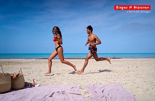 Zandstrand Bagni il Tesorino, bezienswaardigheid nabij Rosignano Marittimo.