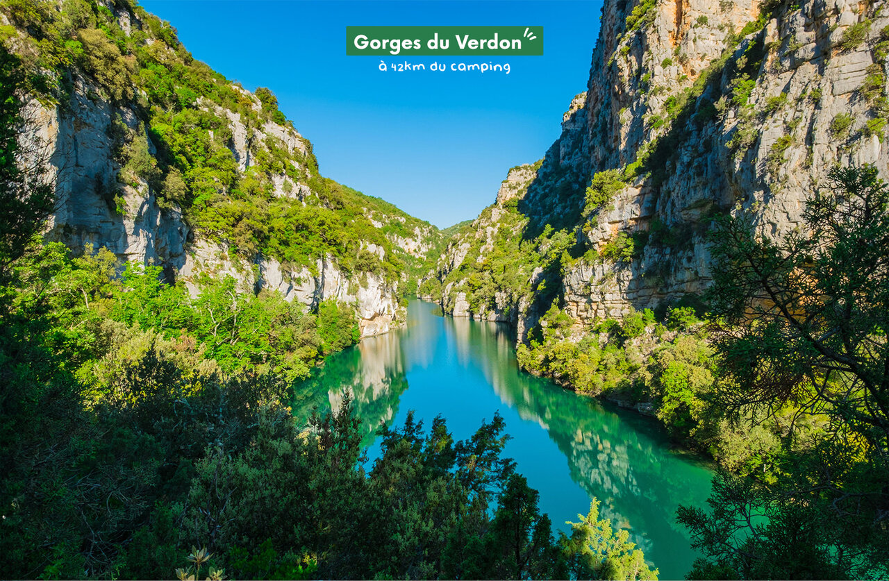 Gorges du Verdon, spectaculaire kloof met turquoise rivier nabij Castellane, Provence.