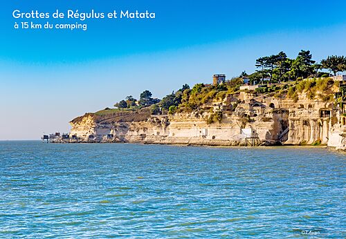Grotten van Régulus en Matata, kliffen en vissershutten in Meschers-sur-Gironde.
