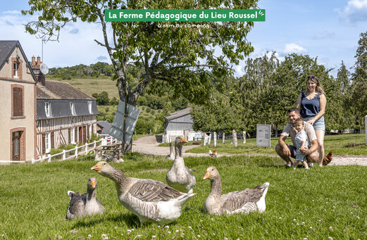 Educatieve boerderij Lieu Roussel met dieren en familie, bezienswaardigheid nabij Houlgate.