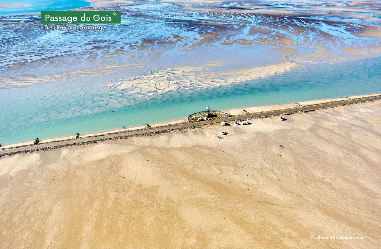 Passage du Gois, onderwaterweg tussen Beauvoir-sur-Mer en het eiland Noirmoutier.