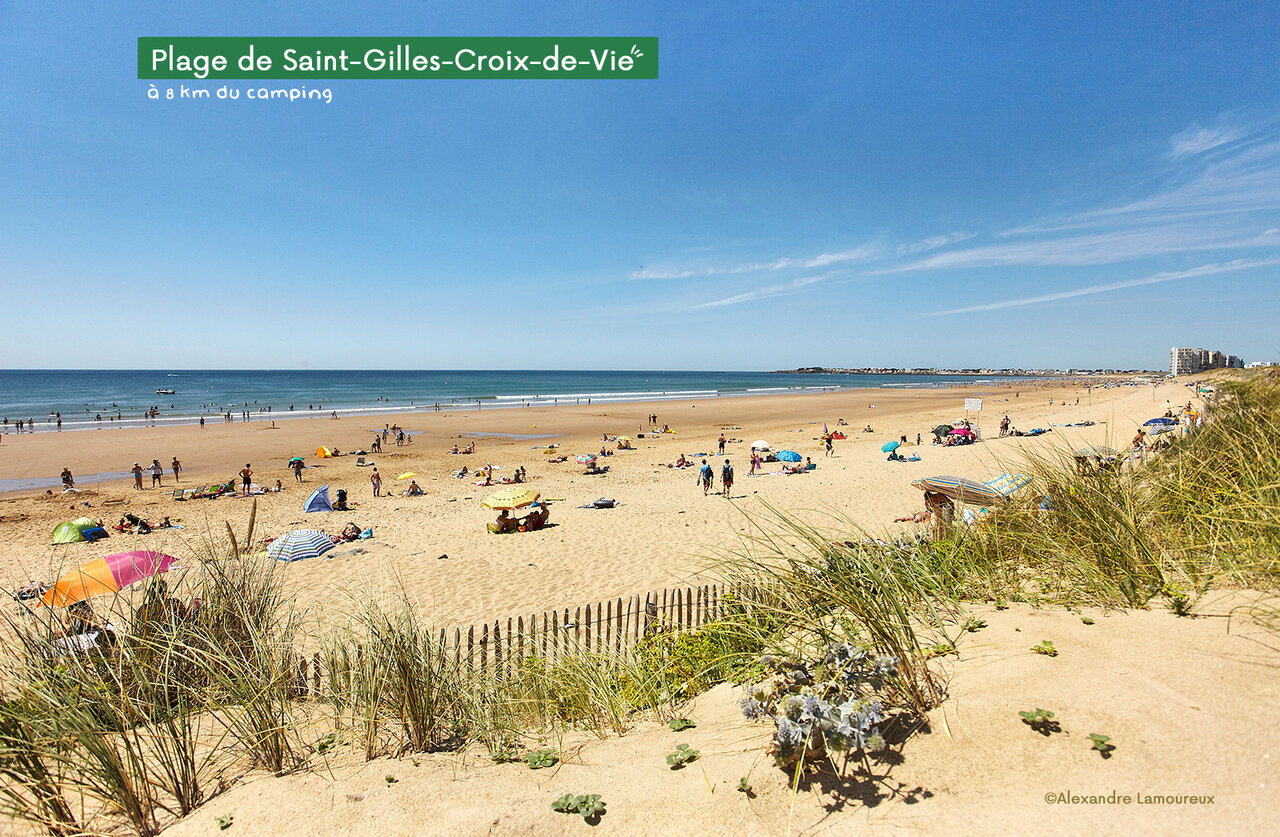 Strand van Saint-Gilles-Croix-de-Vie, Vend�e, ideaal om te zwemmen en ontspannen.