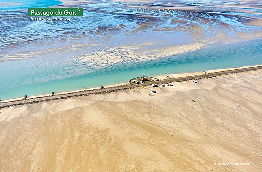 Passage du Gois, unieke onderwaterweg in Vendée, nabij Noirmoutier.