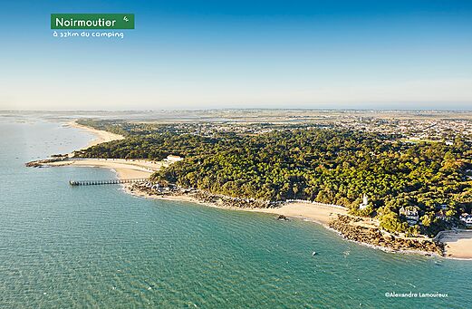 Wilde kust van Noirmoutier, strand en bos, plek om te bezoeken nabij de camping.