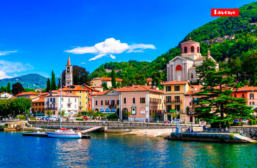 Kleurrijk dorp Laveno aan het Lago Maggiore, Italië.