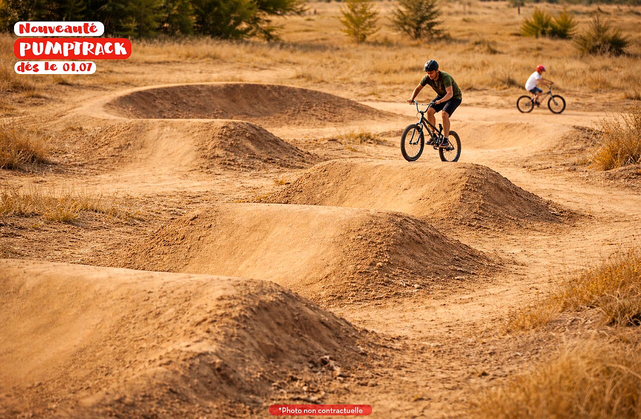 Pumptrack met fietsers, nieuwe activiteit op camping CAPFUN C�te Vermeille in PORT LA NOUVELLE.