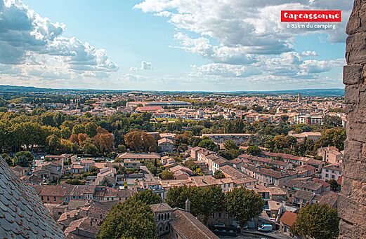 Panoramisch uitzicht op de historische stad Carcassonne, Occitani�.