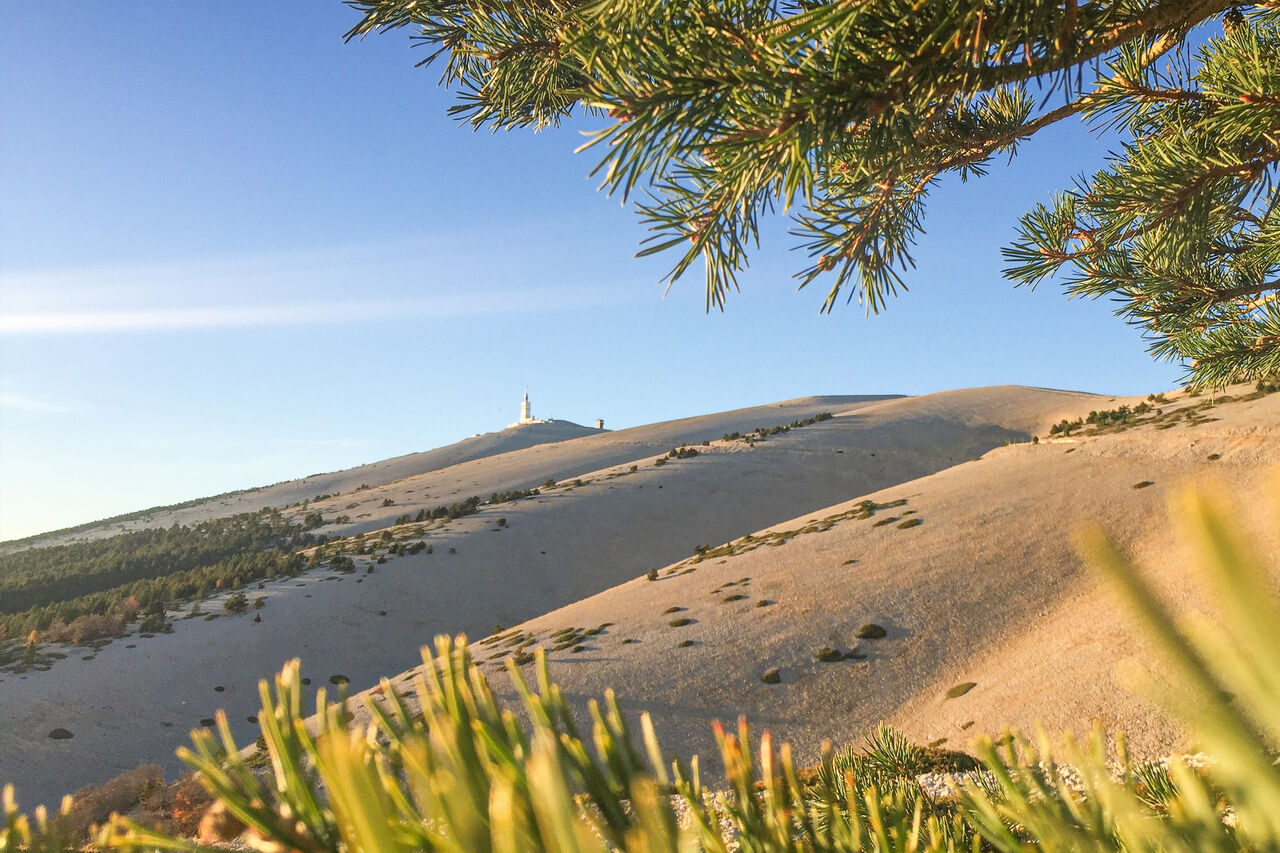 Mont Ventoux top met observatorium, panoramisch uitzicht op camping LIBRANOO Naturiste Belezy in B�doin (84).