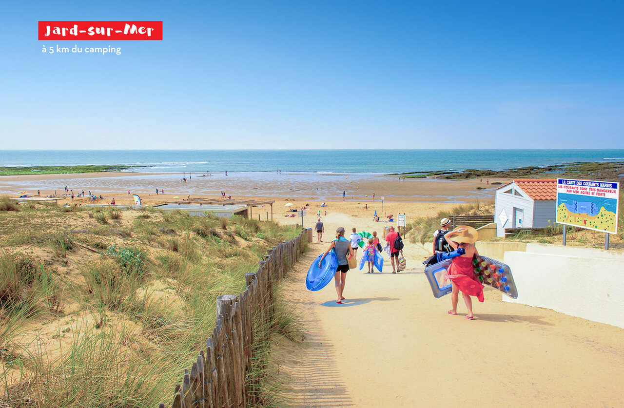 Fijn zandstrand in Jard-sur-Mer, Vend�e, ideaal om te zwemmen.