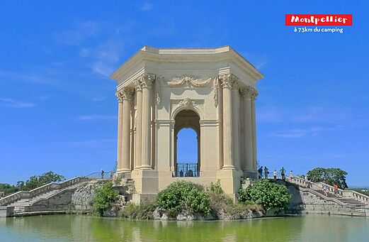 Château d'eau du Peyrou, historisch monument te bezoeken in Montpellier, Hérault.