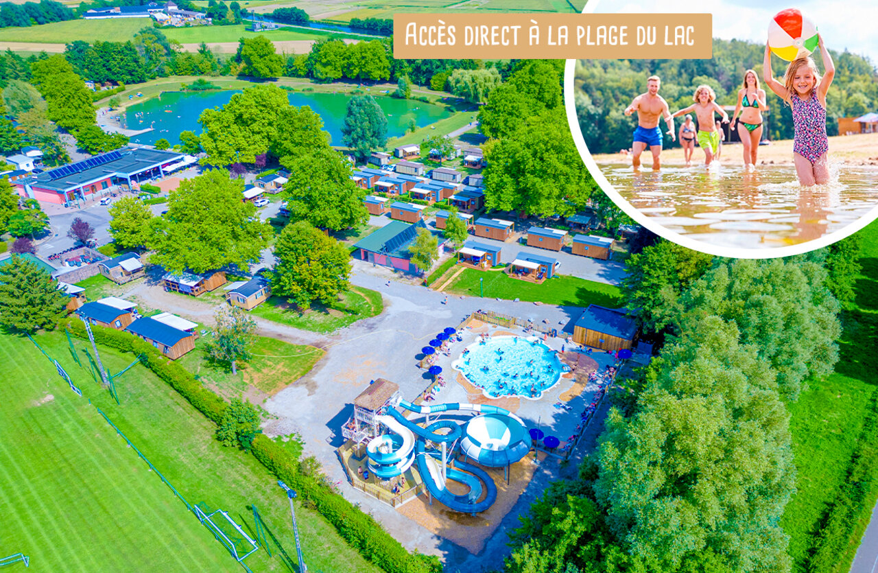 Camping, waterpark, meer bij VAGUES OCEANES Lac d'Erstein in Erstein.