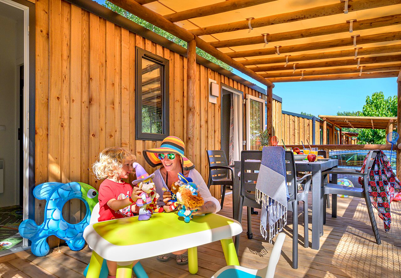 Stacaravan op camping CAPFUN Flots Bleus in VIAS PLAGE (34).