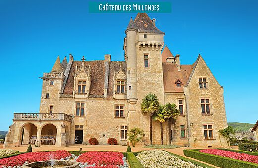 Kasteel van Millandes, historisch monument te bezoeken nabij Grolejac in de Dordogne.