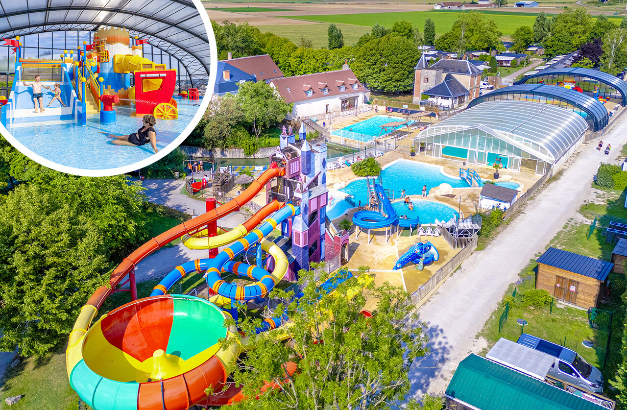 Groot waterpark, glijbanen, overdekte en buitenbaden CAPFUN Grenouill�re in Su�vres (41).