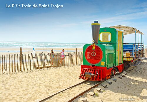 Het Kleine Treintje van Saint Trojan op het strand, Île d'Oléron.