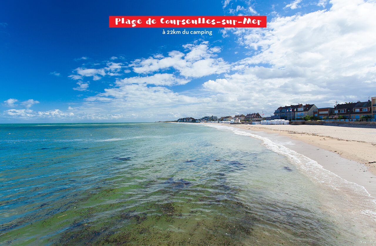 Strand van Courseulles-sur-Mer, badplaats dichtbij de camping in Normandi�.