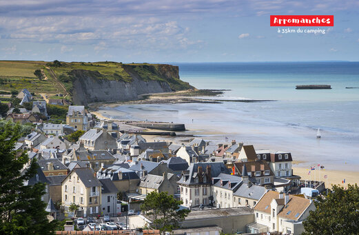 Arromanches-les-Bains, D-Day strand en kunstmatige haven in Normandië.