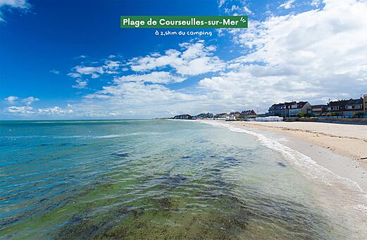 Strand van Courseulles-sur-Mer, een prachtig zandstrand dichtbij de camping.