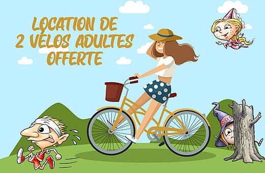 Aanbieding huur twee volwassen fietsen op camping CLICOCHIC Havre de Bernières.