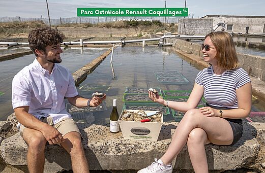 Oesterpark Renault Coquillages, proeverij van verse oesters nabij Bernières-sur-Mer.