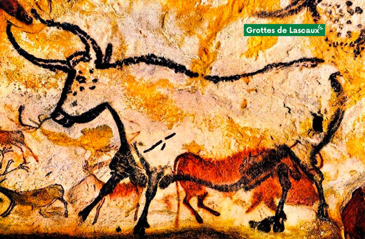 Prehistorische grotschilderingen van Lascaux, een historische bezienswaardigheid in de Dordogne.