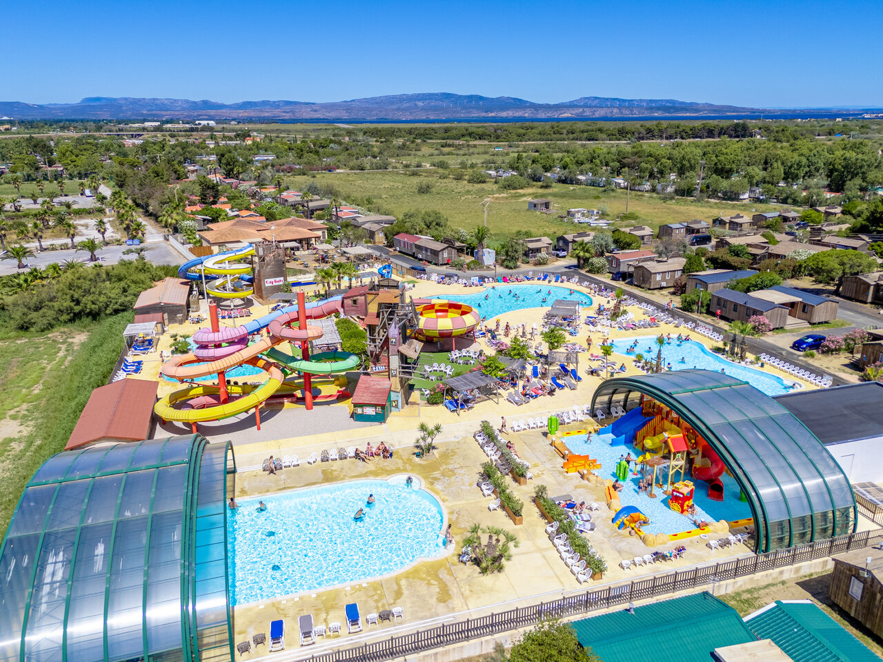 Groot waterpark op camping CAPFUN Las Bousigues in Le Barcar�s (66).