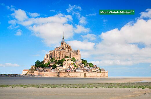 Mont-Saint-Michel, historische site en abdij te bezoeken in Normandi�, Frankrijk.