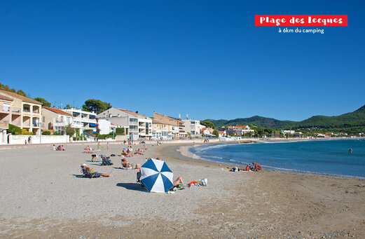 Strand Les Lecques in Saint-Cyr-sur-Mer, Var, voor een zonnige vakantie.