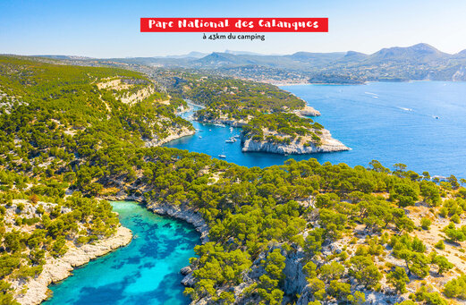Nationaal Park Calanques, kustlandschappen en turquoise wateren nabij Marseille.