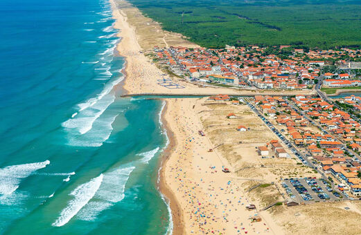 Strand, oceaan op camping VAGUES OCEANES Marina Landes in Mimizan (40).
