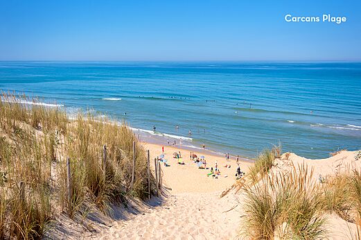 Strand van Carcans met duinen en oceaan, te bezoeken plek nabij Carcans (33).