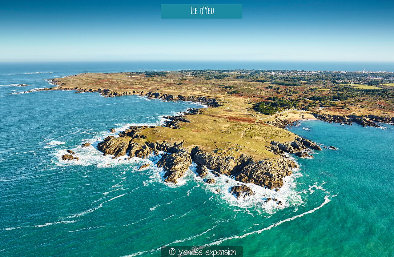 Wilde kust van �le d'Yeu, een te bezoeken plek in de Vend�e.