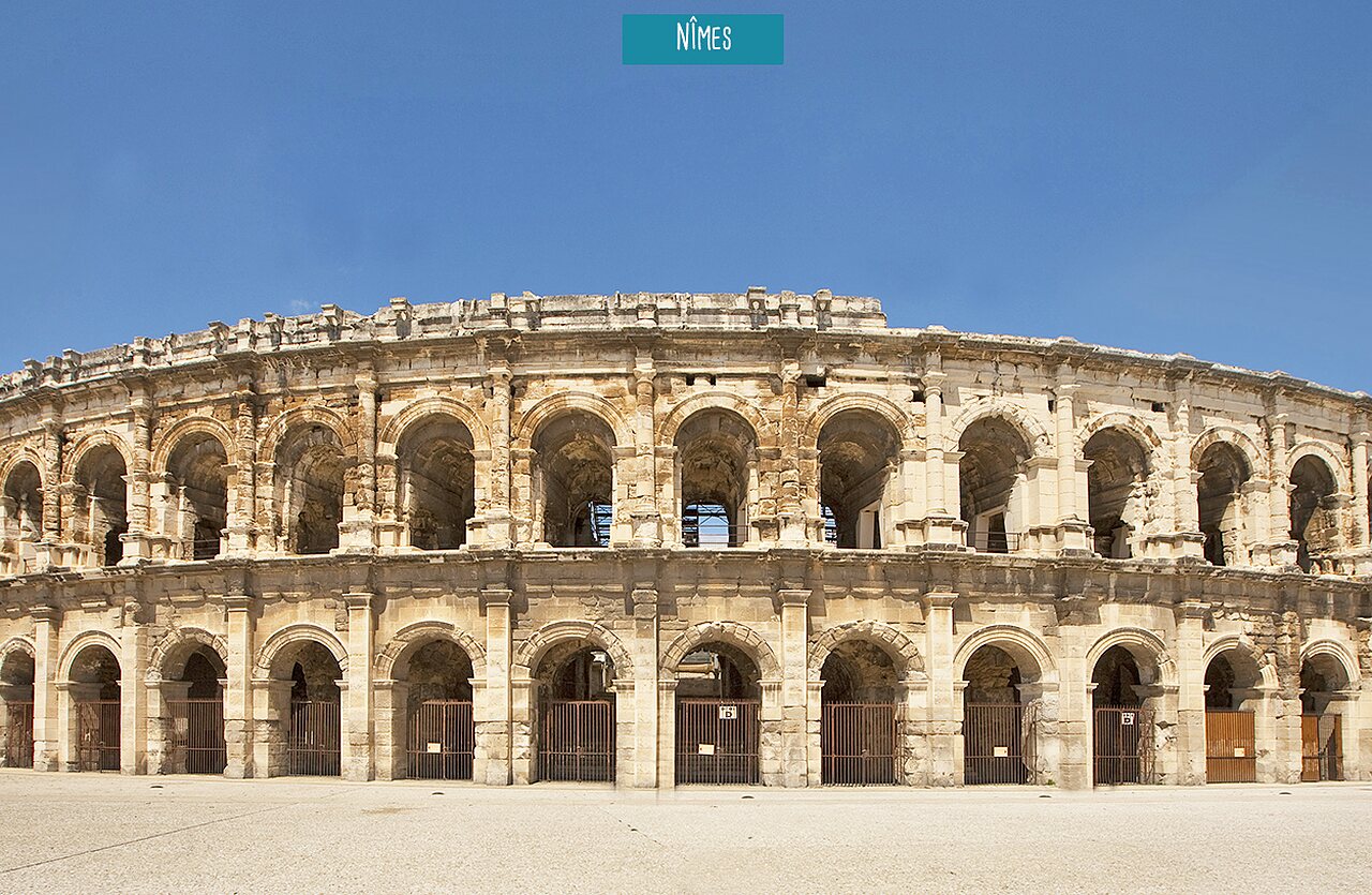Romeinse arena van N�mes, historisch monument te bezoeken in Occitani�.
