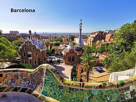 Park G�ell in Barcelona, een onmisbare toeristische plek om te bezoeken.