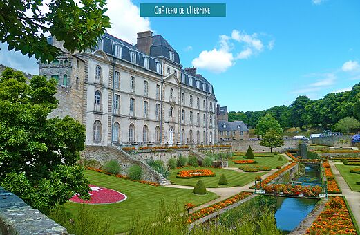 Kasteel de l'Hermine en tuinen in Vannes, een bezienswaardigheid.