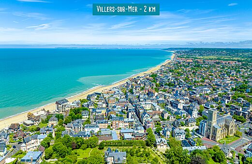 Kuststad Villers-sur-Mer en strand, te bezoeken nabij de camping.