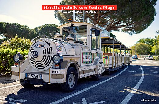 Pendeltrein strand op camping CAPFUN Paris Roussillon in ARGELES SUR MER.