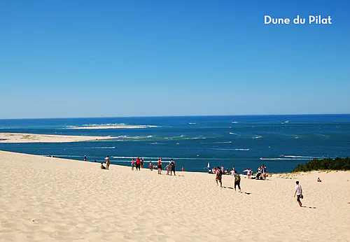 Dune du Pilat, uitzonderlijke natuurlijke site te bezoeken nabij Cazaux, Gironde.