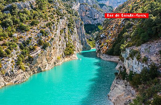 Gorges du Verdon en Lac de Sainte-Croix, uitzonderlijke natuurlijke site te bezoeken nabij Pertuis.