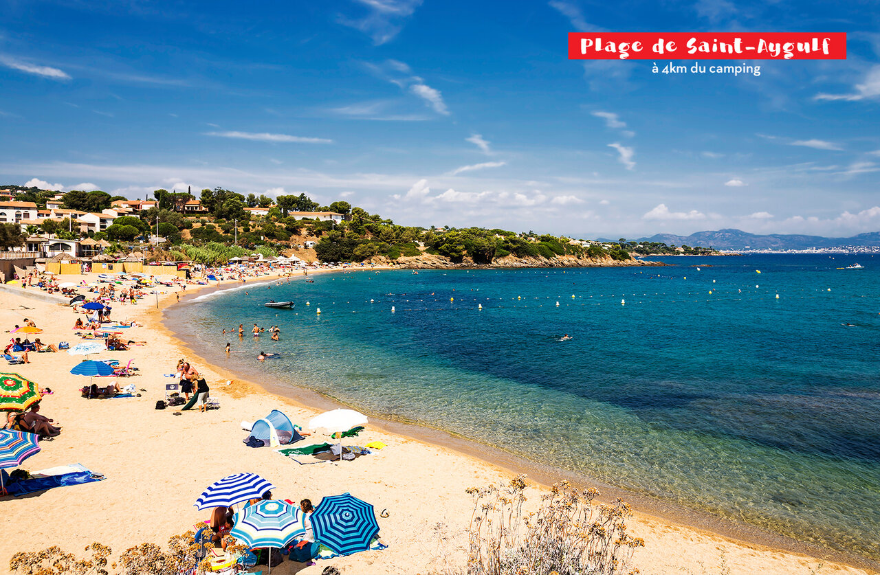 Strand van Saint-Aygulf, prachtig zandstrand om te bezoeken nabij Fr�jus.
