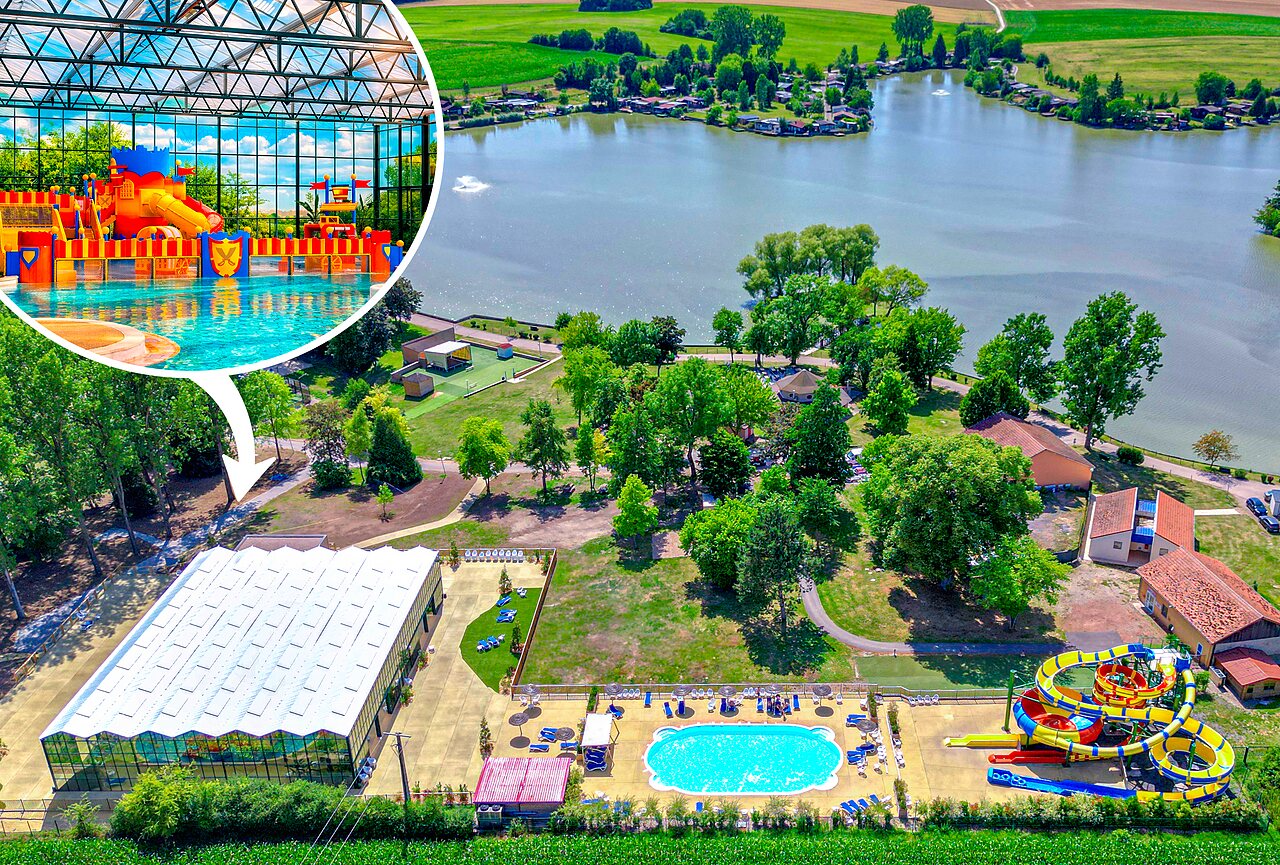 Waterpark en zwembaden op camping CAPFUN Tensch Jolie in Grostenquin (57).