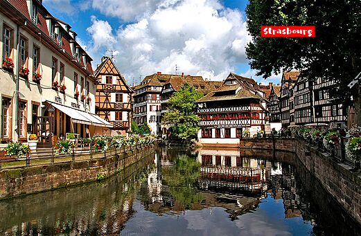 Historische wijk Petite France in Straatsburg, stad in de Elzas.