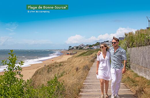Strand van Bonne-Source in Pornichet, Loire-Atlantique, bezienswaardigheid nabij de camping.